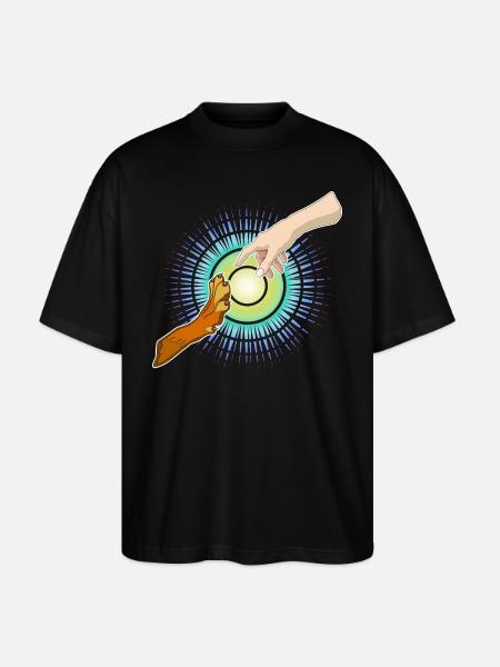 Hundepfote Menschenhand - Stanley/Stella Oversized Unisex Bio T-Shirt Blaster 2.0 - Schwarz