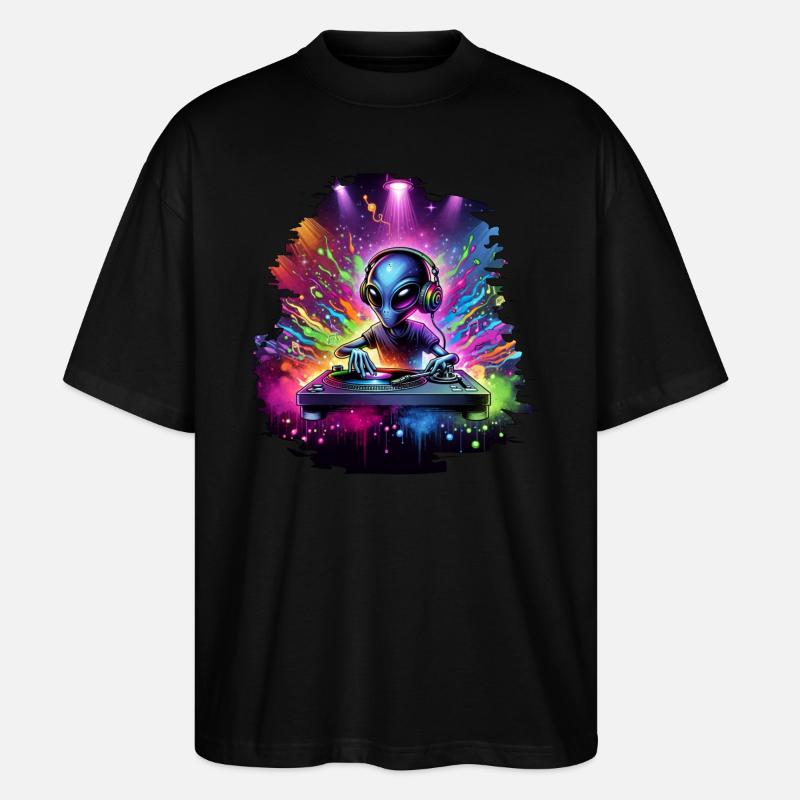 Alien DJ - Stanley/Stella Oversized Unisex Bio T-Shirt Blaster 2.0 - Schwarz