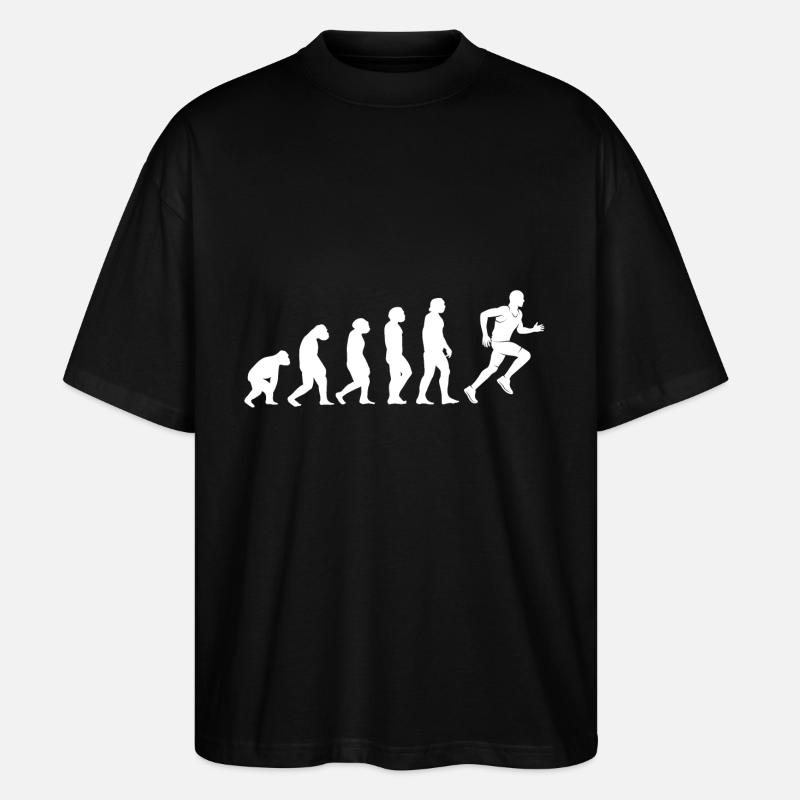 Running evolution - Stanley/Stella Oversized Unisex Organic T-shirt Blaster 2.0 - black