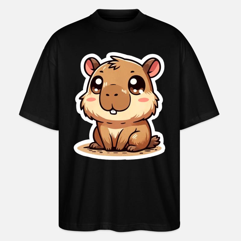 Capybara - T-shirt bio Blaster 2.0 coupe oversize Stanley/Stella Unisexe - noir