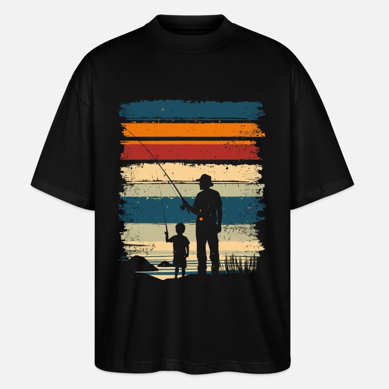 Père et fils Pêche Pêche - T-shirt bio Blaster 2.0 coupe oversize Stanley/Stella Unisexe - noir