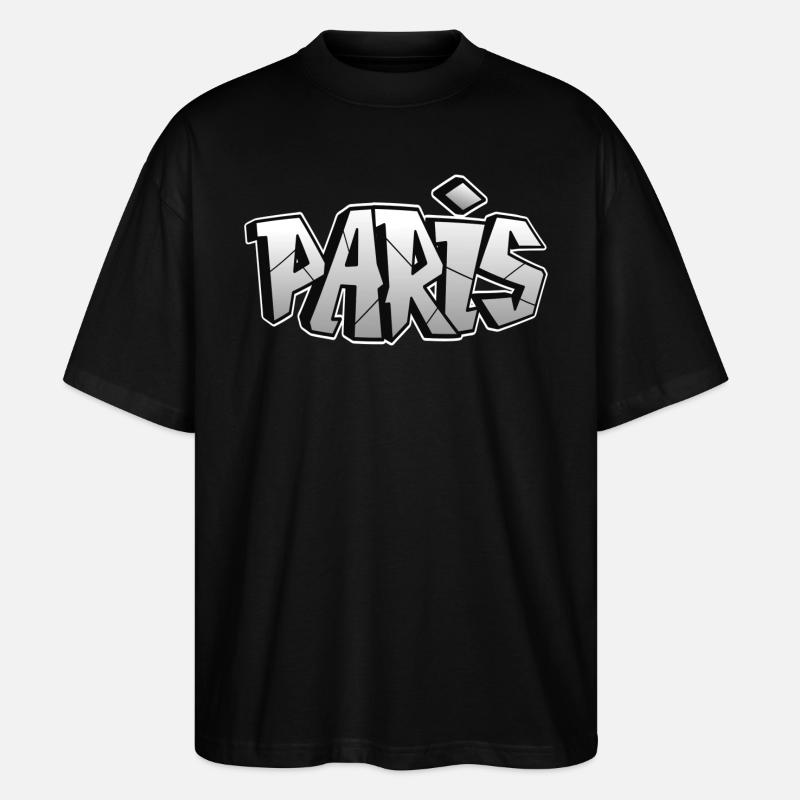 Paris Graffiti - T-shirt bio Blaster 2.0 coupe oversize Stanley/Stella Unisexe - noir