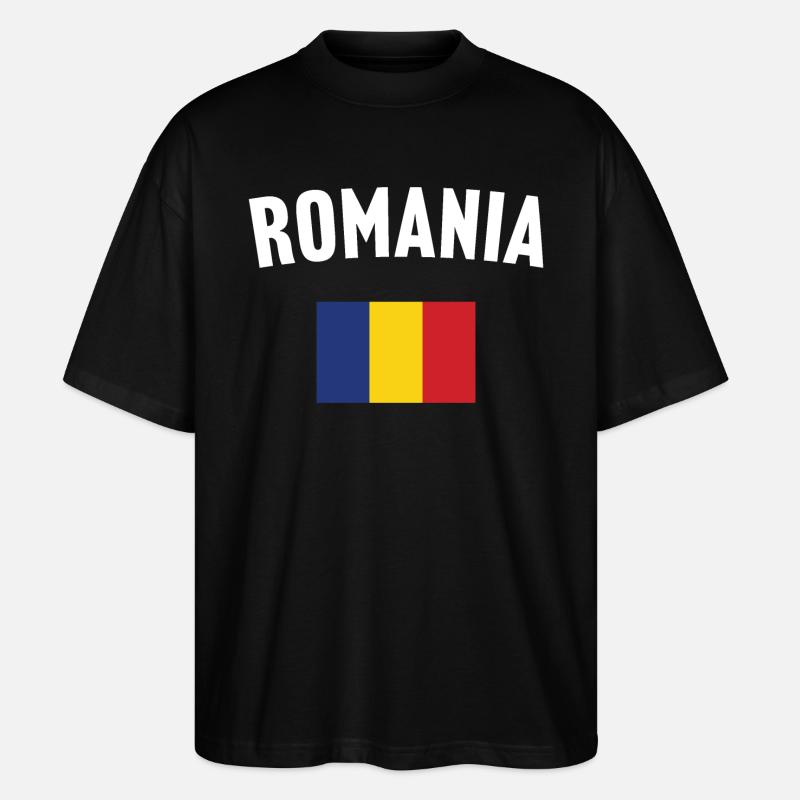Drapeau de la Roumanie - T-shirt bio Blaster 2.0 coupe oversize Stanley/Stella Unisexe - noir