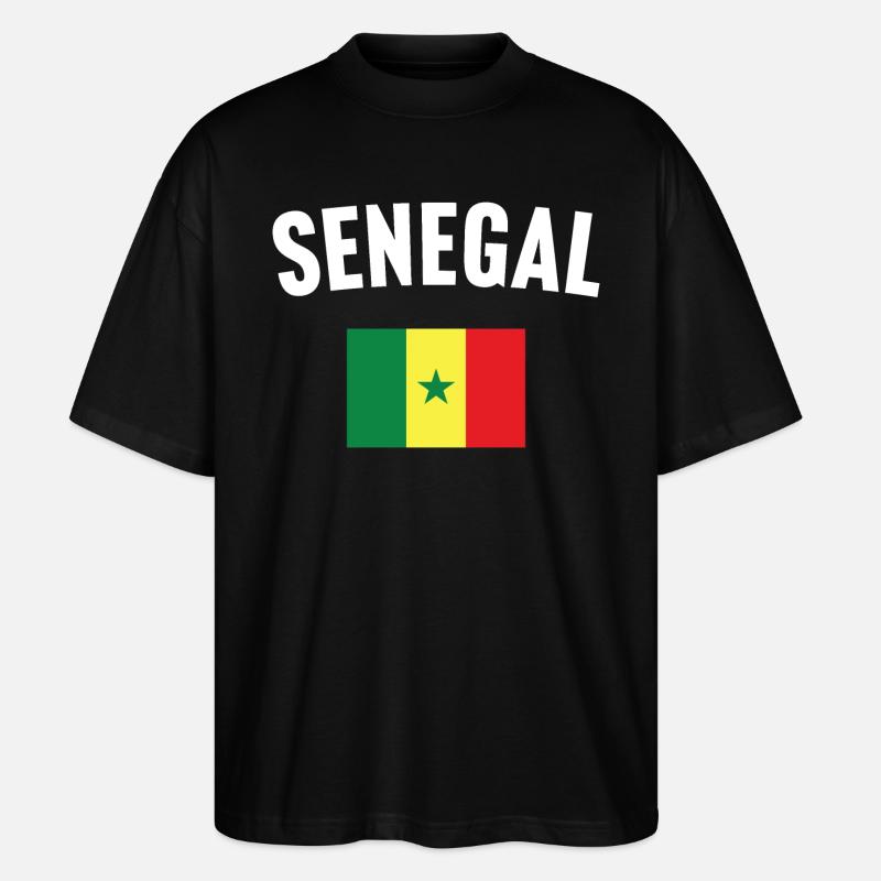 Drapeau du Sénégal - T-shirt bio Blaster 2.0 coupe oversize Stanley/Stella Unisexe - noir