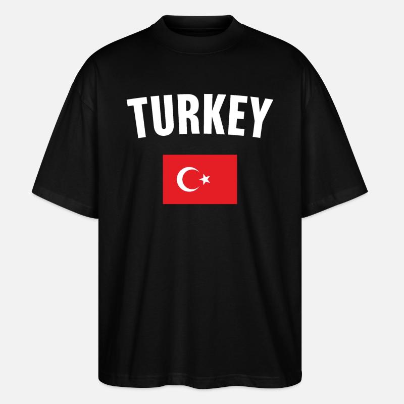 Drapeau de la Turquie - T-shirt bio Blaster 2.0 coupe oversize Stanley/Stella Unisexe - noir