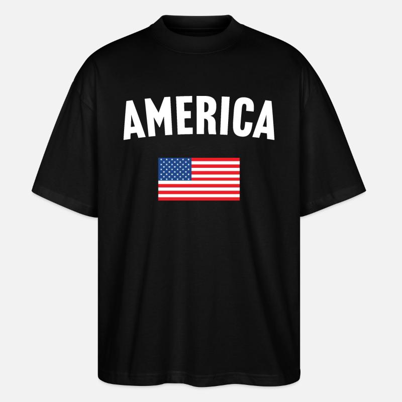 Drapeau de l’Amérique - T-shirt bio Blaster 2.0 coupe oversize Stanley/Stella Unisexe - noir
