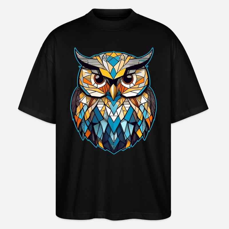Cooles Eulen Symbol - Stanley/Stella Oversized Unisex Bio T-Shirt Blaster 2.0 - Schwarz