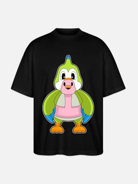 Parrot Flamingo - Stanley/Stella Oversized Unisex Organic T-shirt Blaster 2.0 - black