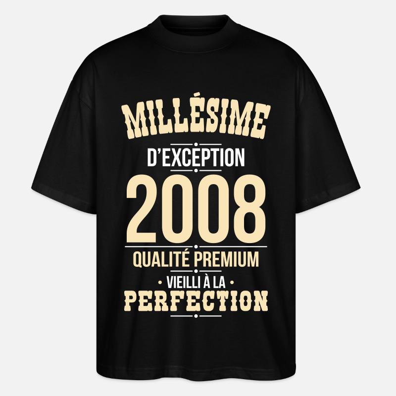 2008 – Millésime d’exception – Qualité premium - T-shirt bio Blaster 2.0 coupe oversize Stanley/Stella Unisexe - noir