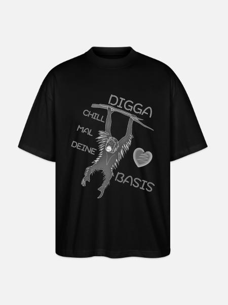 DIGGA CHILL MAL DEINE BASIS - Stanley/Stella Oversized Unisex Bio T-Shirt Blaster 2.0 - Schwarz
