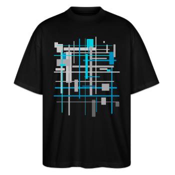 Architecture Patterns - Stanley/Stella Oversized Unisex Organic T-shirt Blaster 2.0 - black - Front - Alina (178cm) & Michal (187cm)