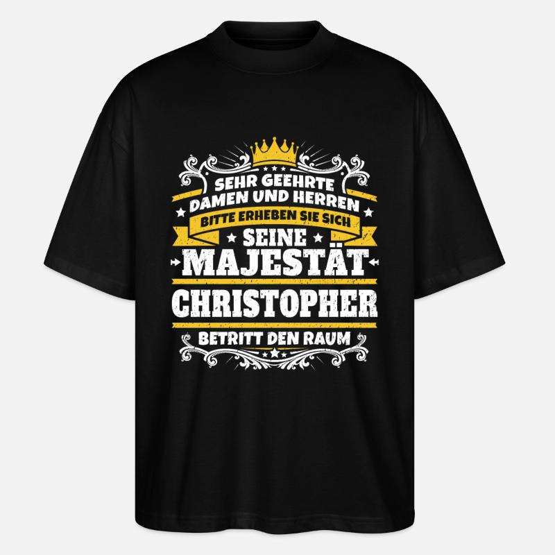 Sa Majesté Christopher - T-shirt bio Blaster 2.0 coupe oversize Stanley/Stella Unisexe - noir