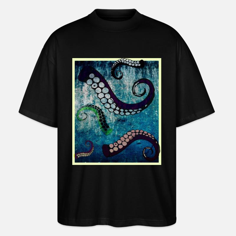 Octopus tentacles - Stanley/Stella Oversized Unisex Organic T-shirt Blaster 2.0 - black