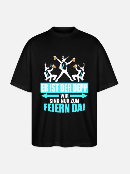 Junggesellenabschied Poltern Polterabend JGA - Stanley/Stella Oversized Unisex Bio T-Shirt Blaster 2.0 - Schwarz