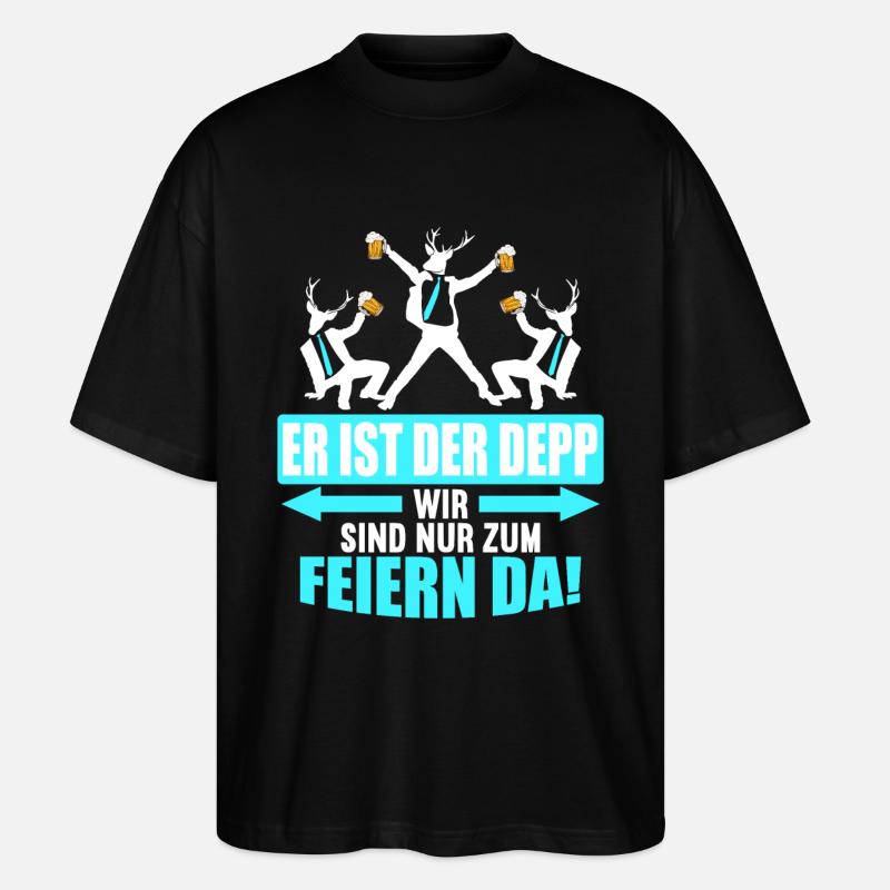 Junggesellenabschied Poltern Polterabend JGA - Stanley/Stella Oversized Unisex Bio T-Shirt Blaster 2.0 - Schwarz