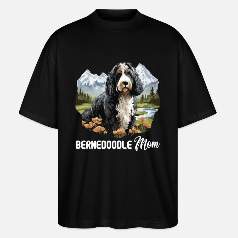 Hund Bernedoodle - Stanley/Stella Oversized Unisex Bio T-Shirt Blaster 2.0 - Schwarz