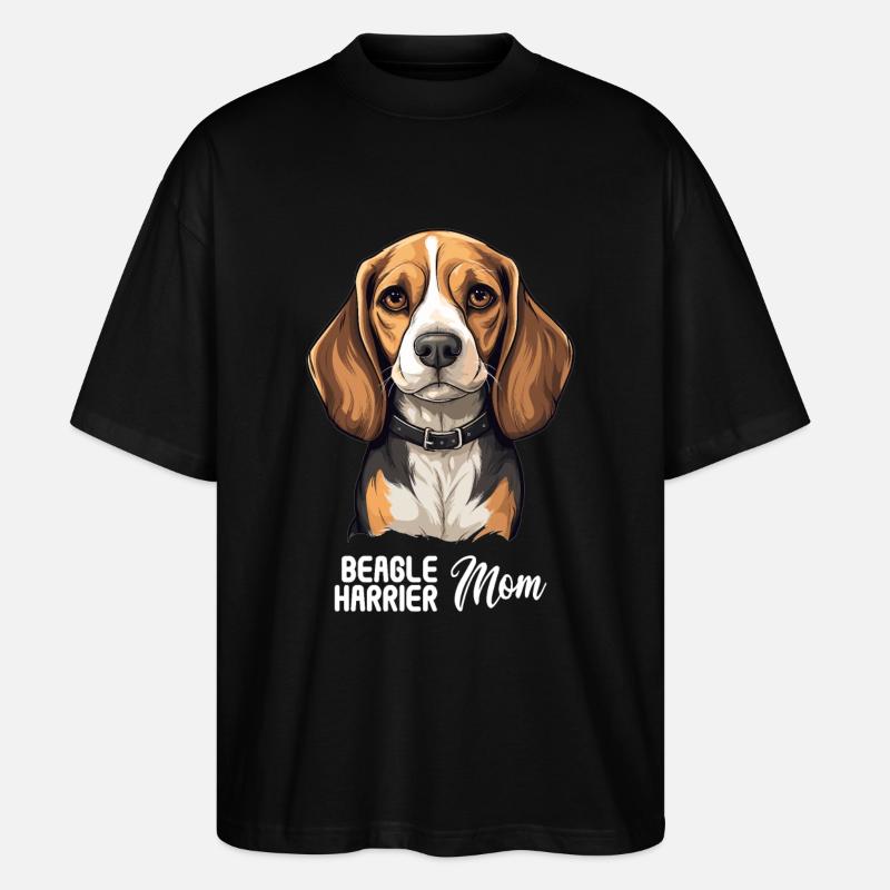 Hund Beagle Harrier - Stanley/Stella Oversized Unisex Bio T-Shirt Blaster 2.0 - Schwarz