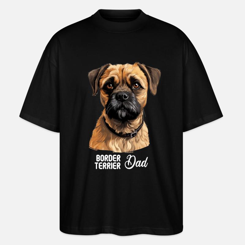 Chien Border Terrier - T-shirt bio Blaster 2.0 coupe oversize Stanley/Stella Unisexe - noir