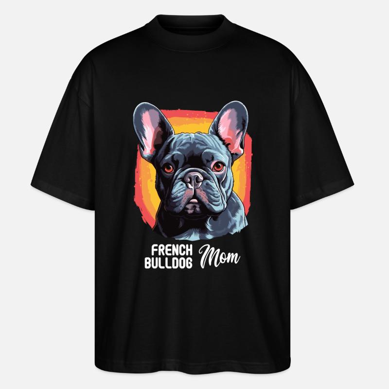 Chien Bouledogue Français - T-shirt bio Blaster 2.0 coupe oversize Stanley/Stella Unisexe - noir