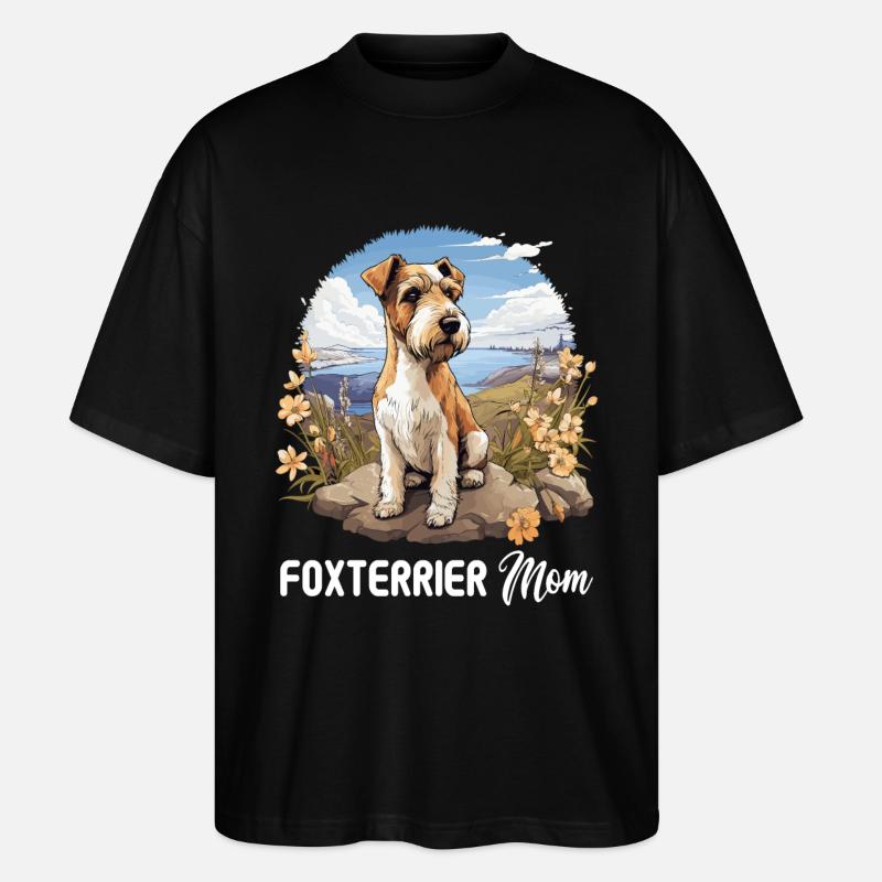 Hund Foxterrier - Stanley/Stella Oversized Unisex Bio T-Shirt Blaster 2.0 - Schwarz