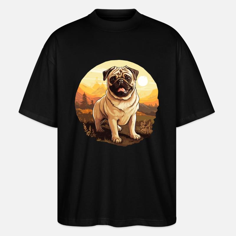 Mops - Stanley/Stella Oversized Unisex Bio T-Shirt Blaster 2.0 - Schwarz