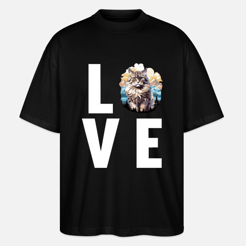 Chat Sibérien Sibirische Katze - T-shirt bio Blaster 2.0 coupe oversize Stanley/Stella Unisexe - noir