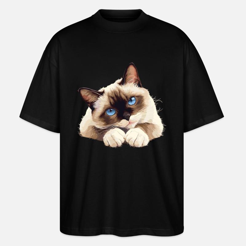 Chaton raquette Chat raquette - T-shirt bio Blaster 2.0 coupe oversize Stanley/Stella Unisexe - noir