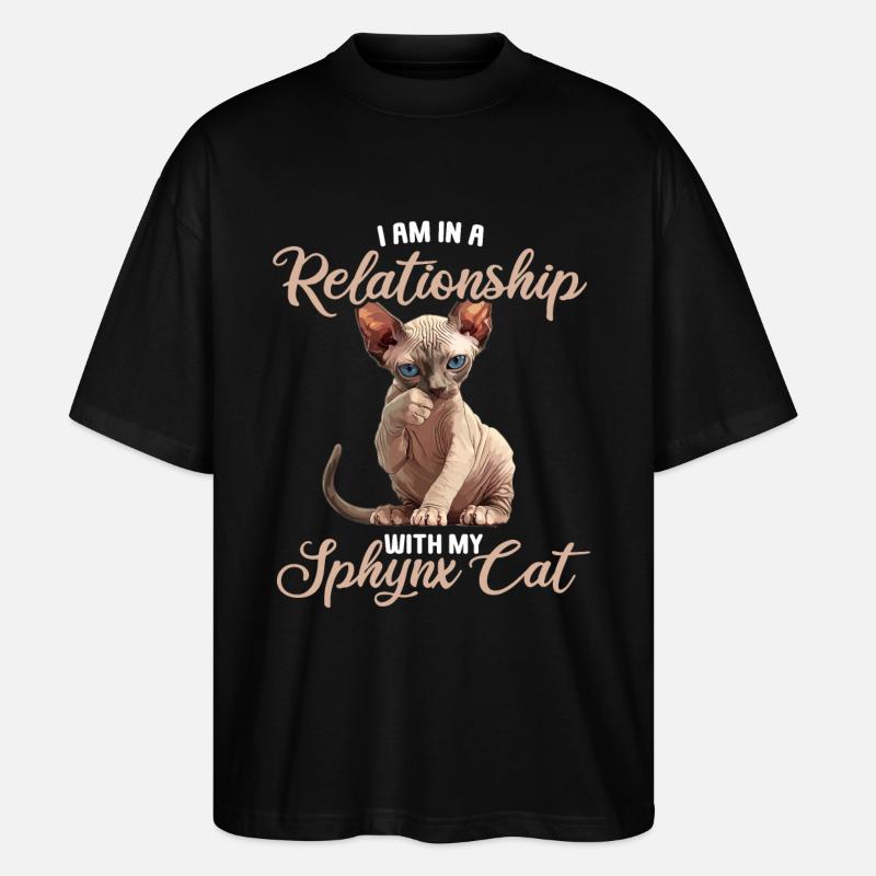 Sphynx Kätzchen Sphynx Katze - Stanley/Stella Oversized Unisex Bio T-Shirt Blaster 2.0 - Schwarz