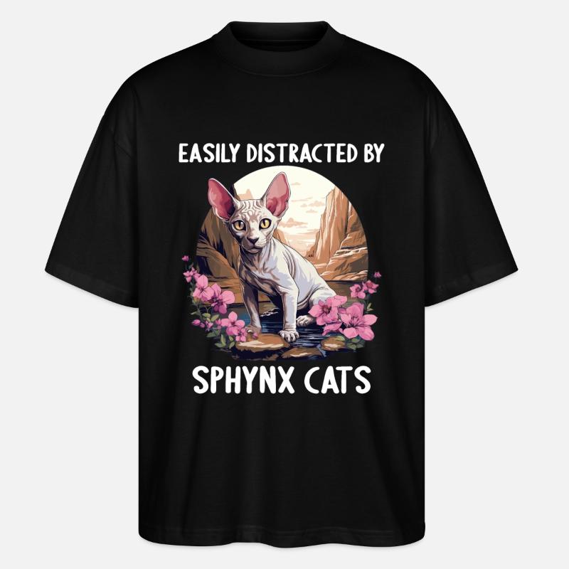 Chaton Sphynx Chat Sphynx - T-shirt bio Blaster 2.0 coupe oversize Stanley/Stella Unisexe - noir