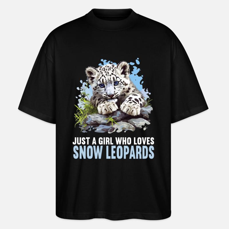 Snow Leopard Schneeleoparden Schneeleopard - Stanley/Stella Oversized Unisex Organic T-shirt Blaster 2.0 - black