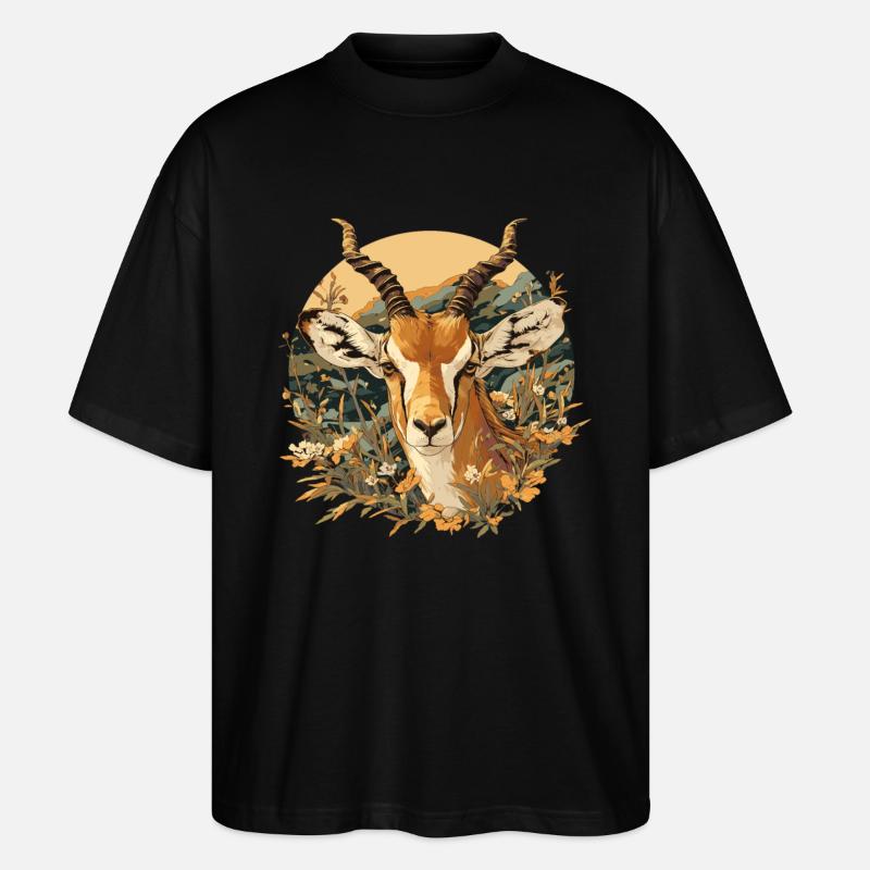 Antelope Antilopen Antilope - Stanley/Stella Oversized Unisex Bio T-Shirt Blaster 2.0 - Schwarz