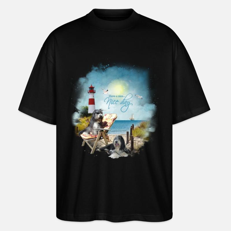 Bearded Collie - maritim - Stanley/Stella Oversized Unisex Bio T-Shirt Blaster 2.0 - Schwarz