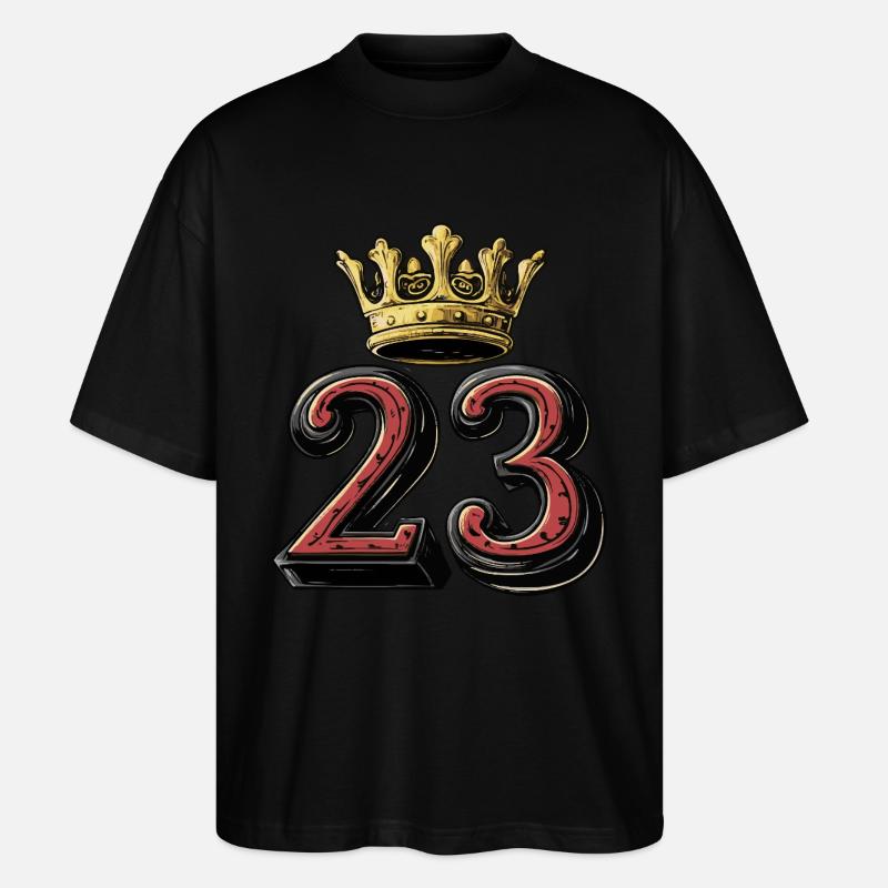 23 Zahl Krone - Stanley/Stella Oversized Unisex Bio T-Shirt Blaster 2.0 - Schwarz