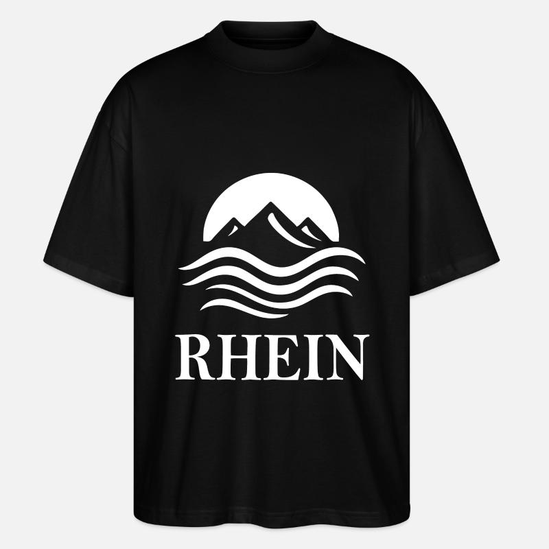 Rhin – Conception fluviale majestueuse - T-shirt bio Blaster 2.0 coupe oversize Stanley/Stella Unisexe - noir