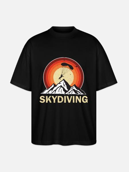 Skydiving | Retro Adventure - Stanley/Stella Oversized Unisex Bio T-Shirt Blaster 2.0 - Schwarz