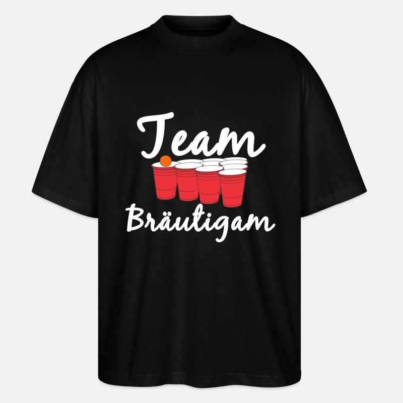 Junggesellenabschied Bräutigam - Stanley/Stella Oversized Unisex Bio T-Shirt Blaster 2.0 - Schwarz