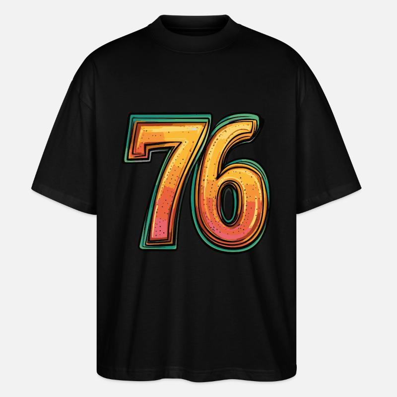 76 Zahl Comic - Stanley/Stella Oversized Unisex Bio T-Shirt Blaster 2.0 - Schwarz