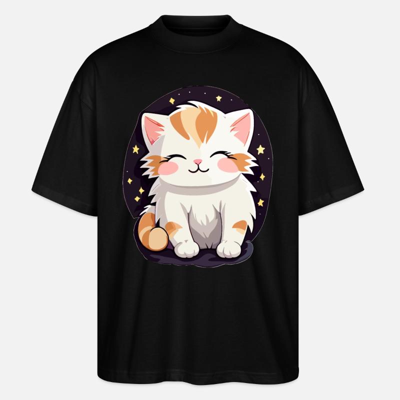 Chat mignon et amical - T-shirt bio Blaster 2.0 coupe oversize Stanley/Stella Unisexe - noir