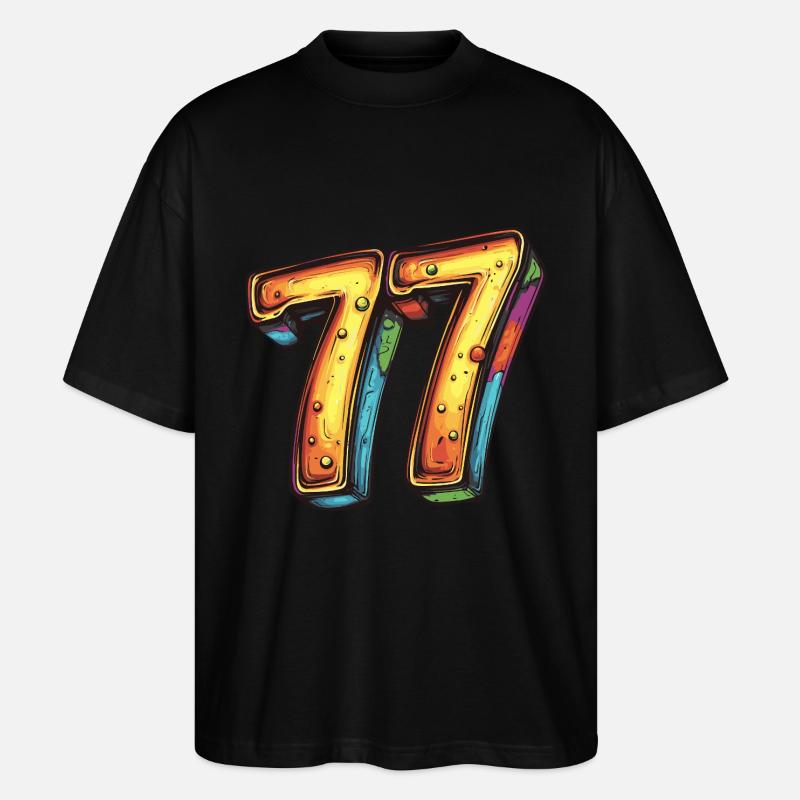77 Number Comic - Stanley/Stella Oversized Unisex Organic T-shirt Blaster 2.0 - black