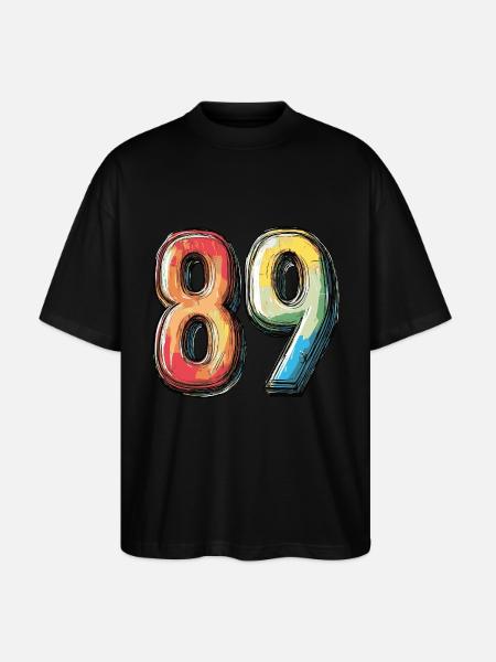 89 Number Comic - Stanley/Stella Oversized Unisex Organic T-shirt Blaster 2.0 - black
