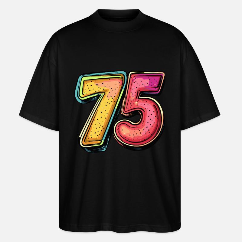 75 Zahl Comic - Stanley/Stella Oversized Unisex Bio T-Shirt Blaster 2.0 - Schwarz