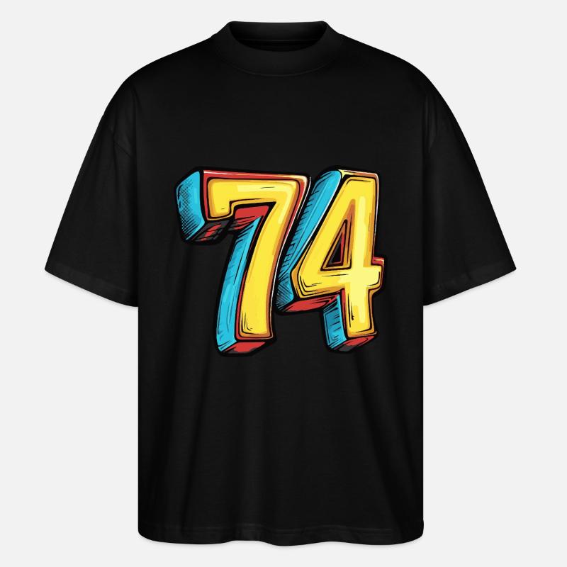 74 Zahl Comic - Stanley/Stella Oversized Unisex Bio T-Shirt Blaster 2.0 - Schwarz
