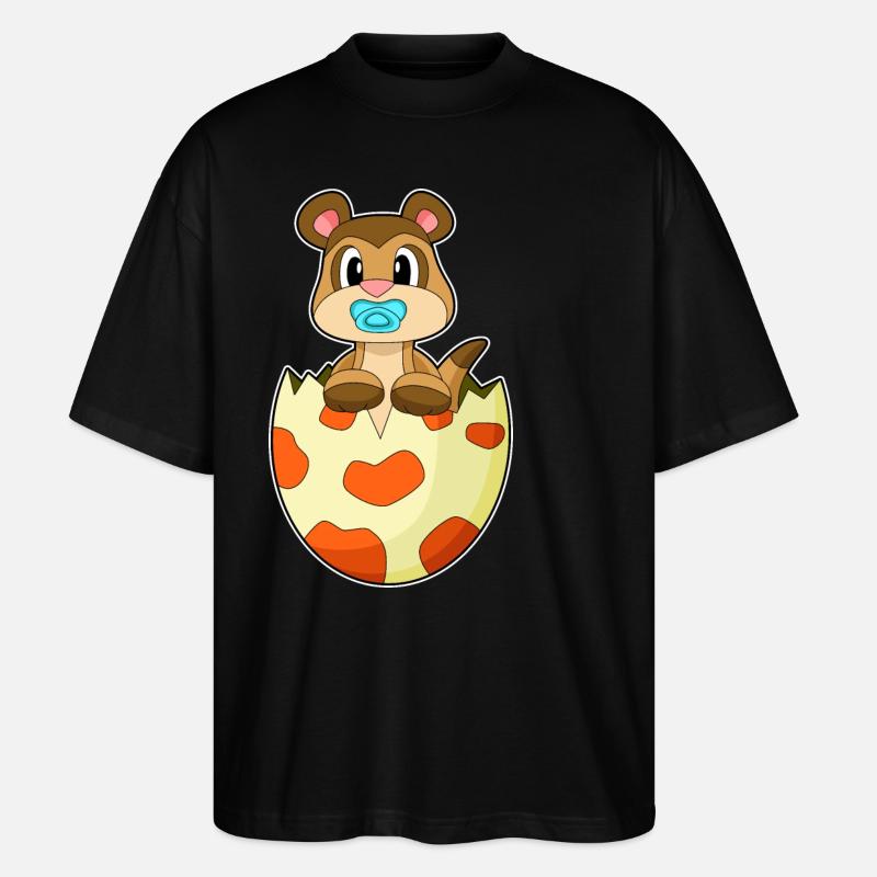 Erdmännchen Schnuller - Stanley/Stella Oversized Unisex Bio T-Shirt Blaster 2.0 - Schwarz