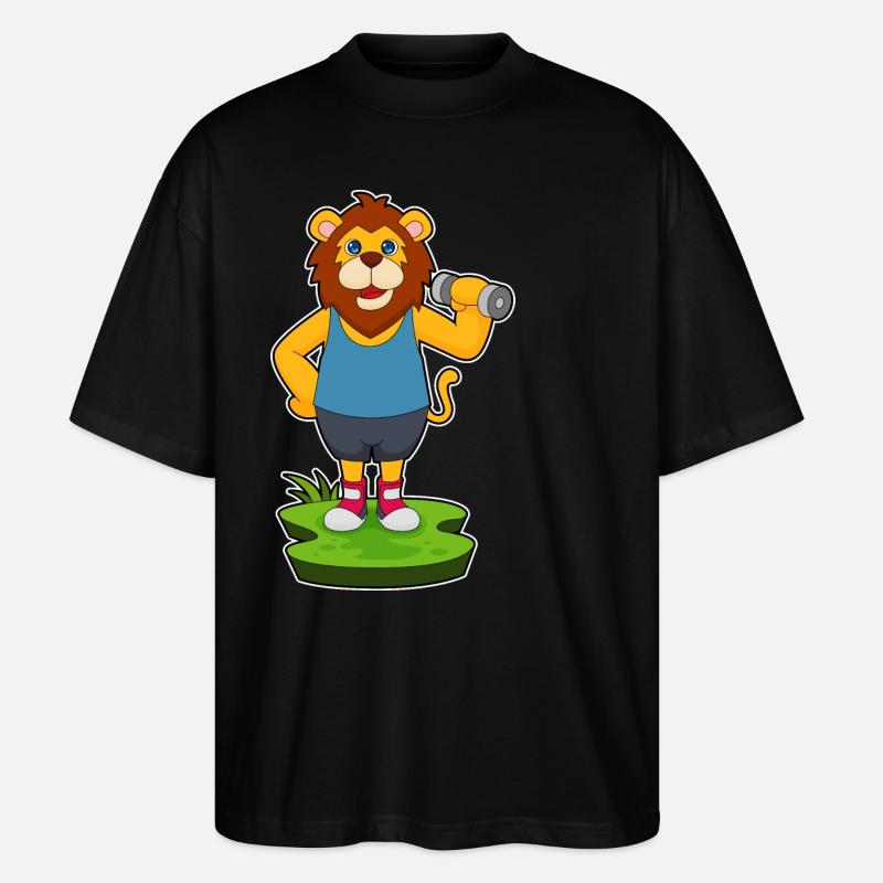 Lion Bodybuilder Haltère - T-shirt bio Blaster 2.0 coupe oversize Stanley/Stella Unisexe - noir