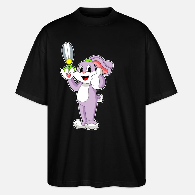 Ciseaux de coiffeur lapin - T-shirt bio Blaster 2.0 coupe oversize Stanley/Stella Unisexe - noir
