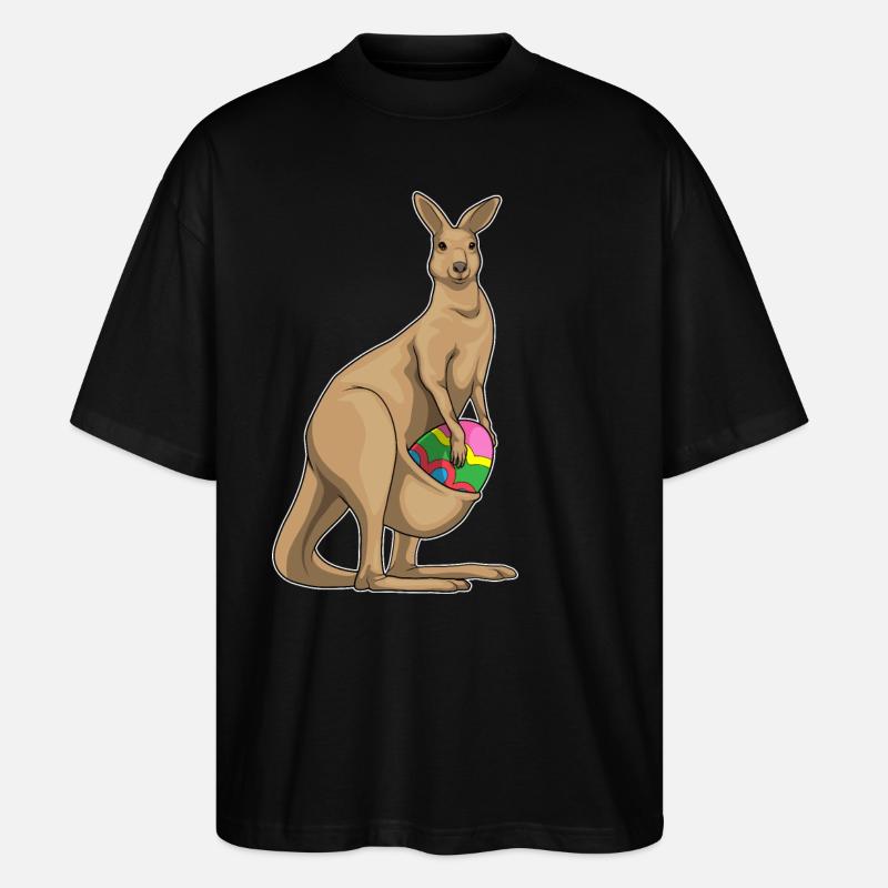 Oeuf de Pâques Kangourou - T-shirt bio Blaster 2.0 coupe oversize Stanley/Stella Unisexe - noir