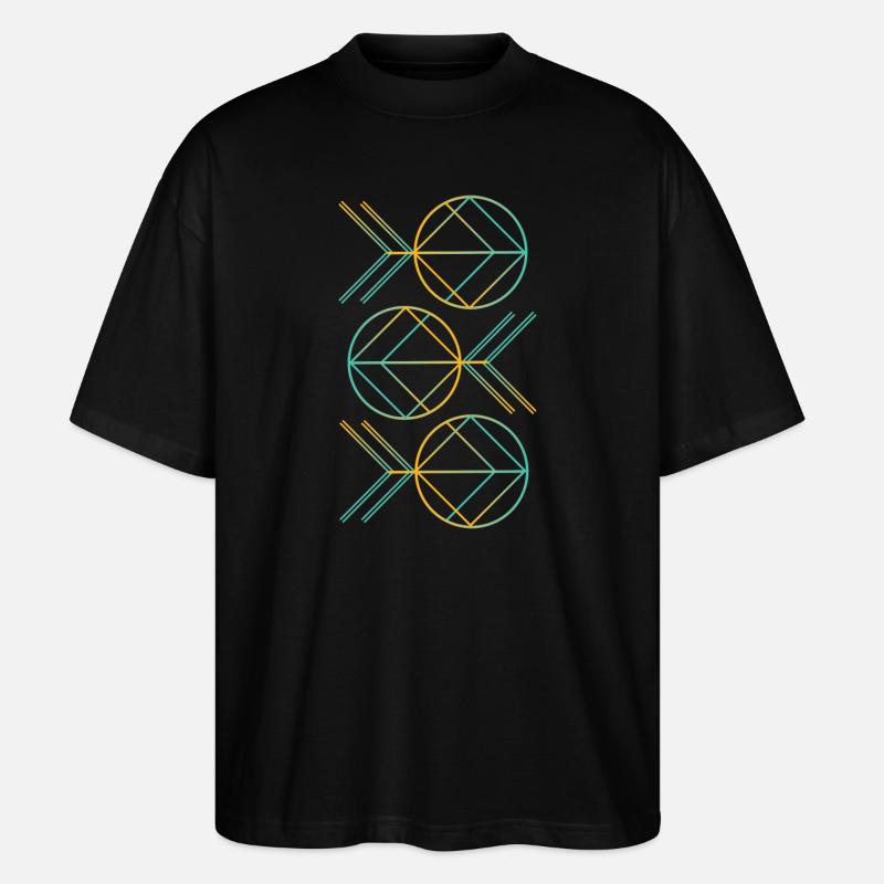 Neon art deco pattern - Stanley/Stella Oversized Unisex Organic T-shirt Blaster 2.0 - black