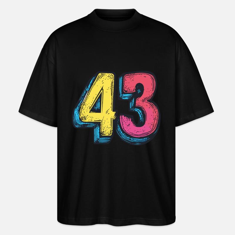 43 Zahl Comic - Stanley/Stella Oversized Unisex Bio T-Shirt Blaster 2.0 - Schwarz