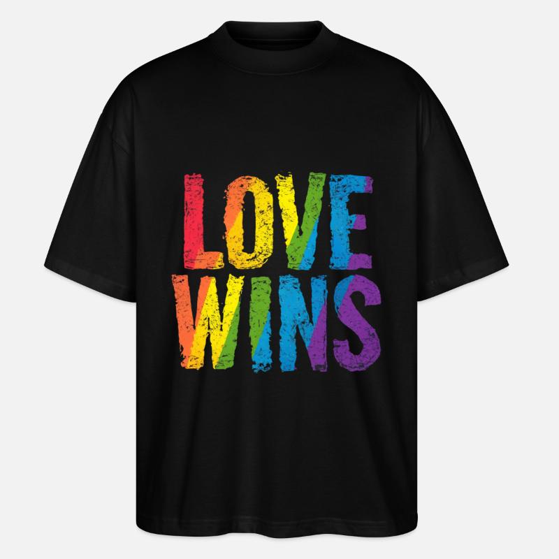 Love Wins | Pride Statement - Stanley/Stella Oversized Unisex Bio T-Shirt Blaster 2.0 - Schwarz