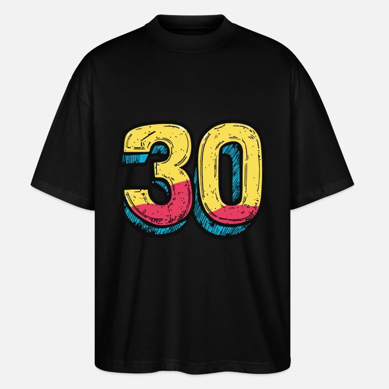 30 Zahl Comic - Stanley/Stella Oversized Unisex Bio T-Shirt Blaster 2.0 - Schwarz
